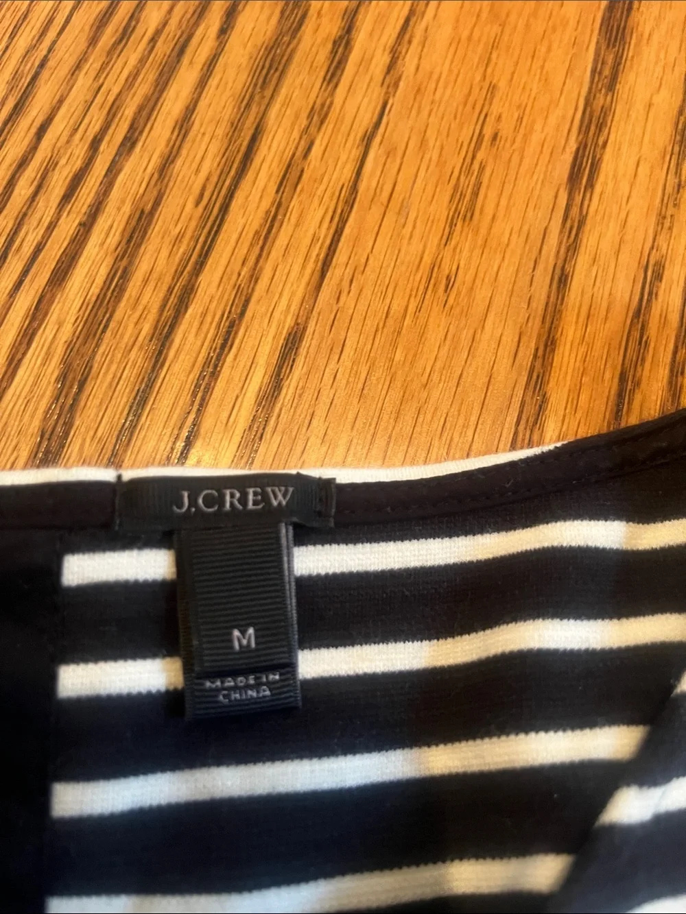 J. Crew Black and White Striped Peplum Tank